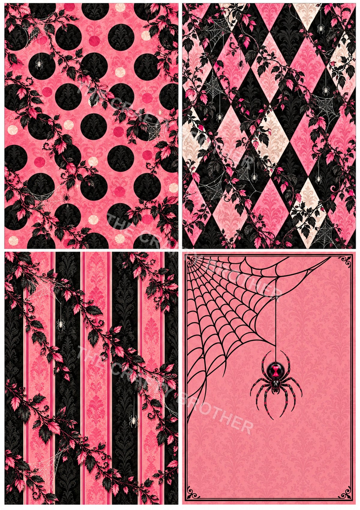 Four-panel pattern composite including a diamond pattern.