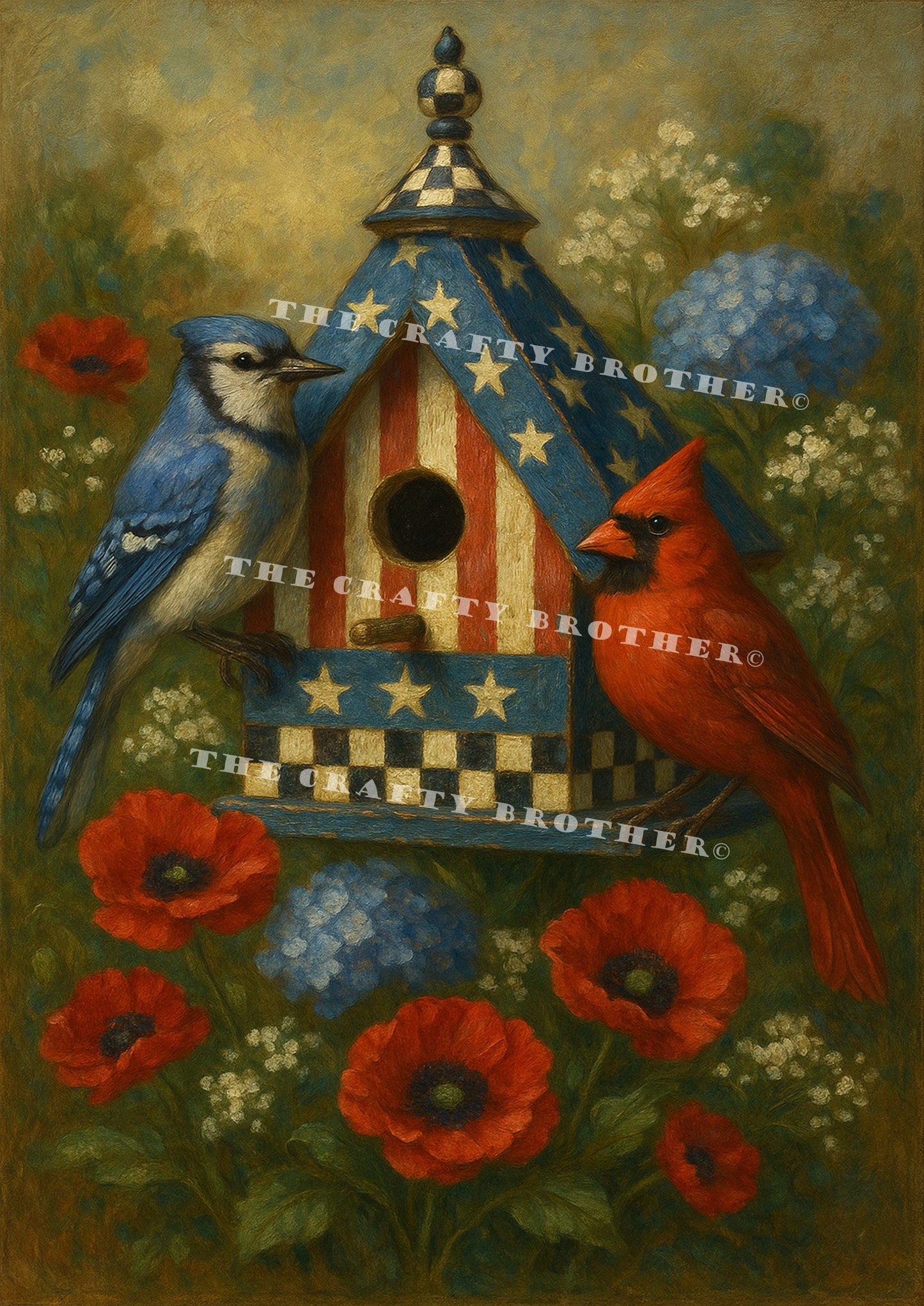 Red White and Blue Birds