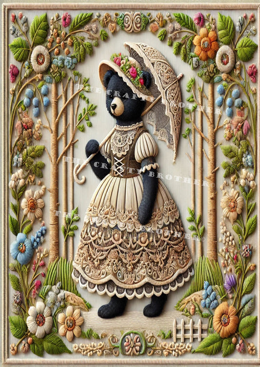 Embroider Style Bear
