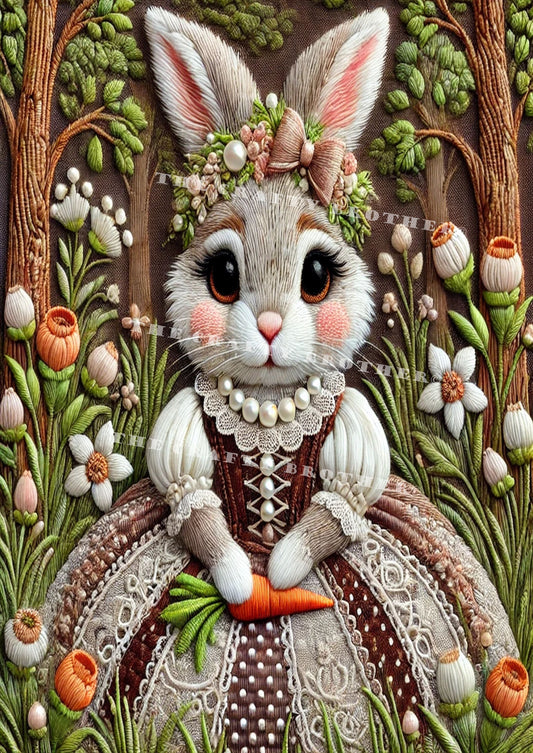 Embroider Style Bunny