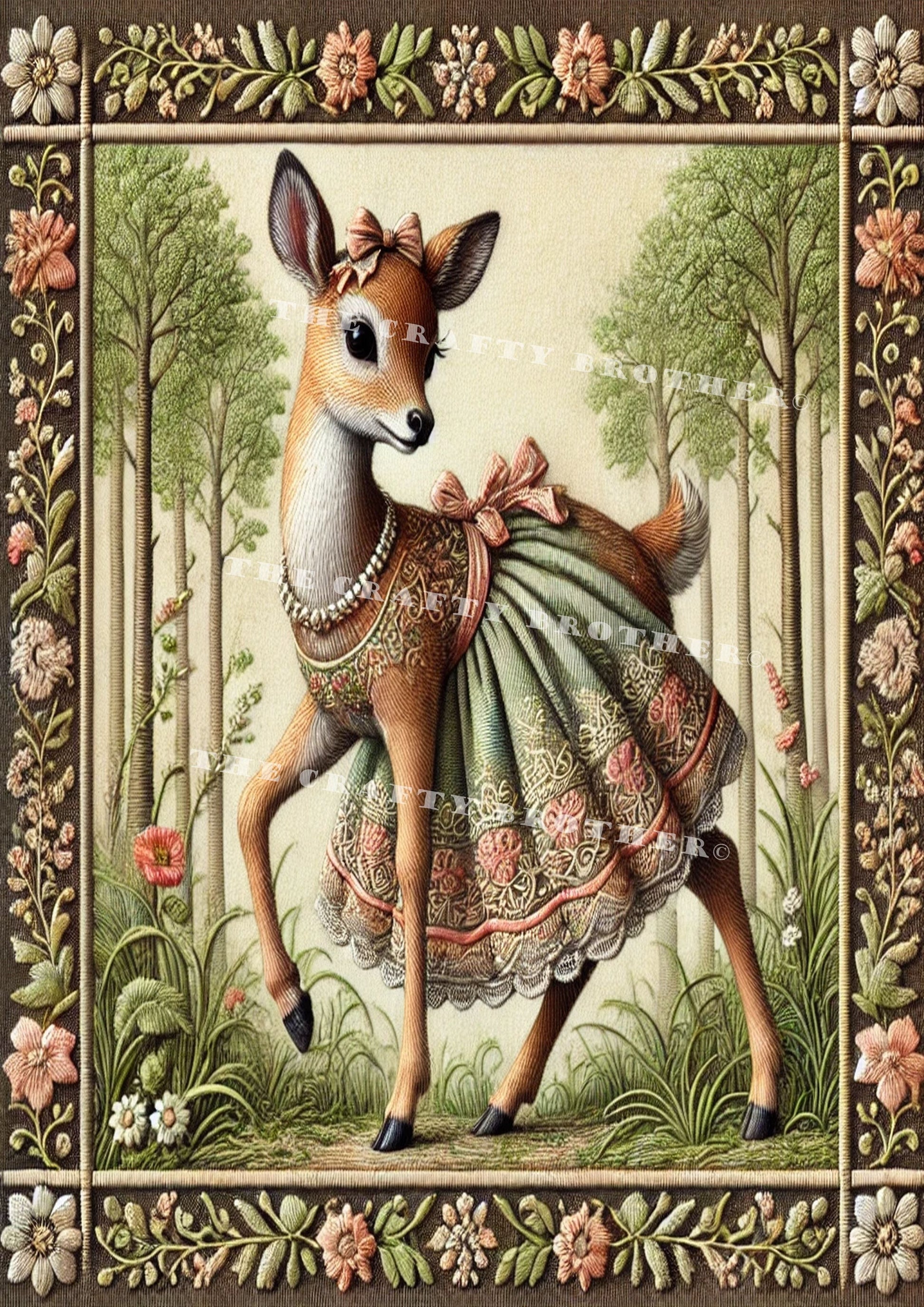 Embroider Style Deer