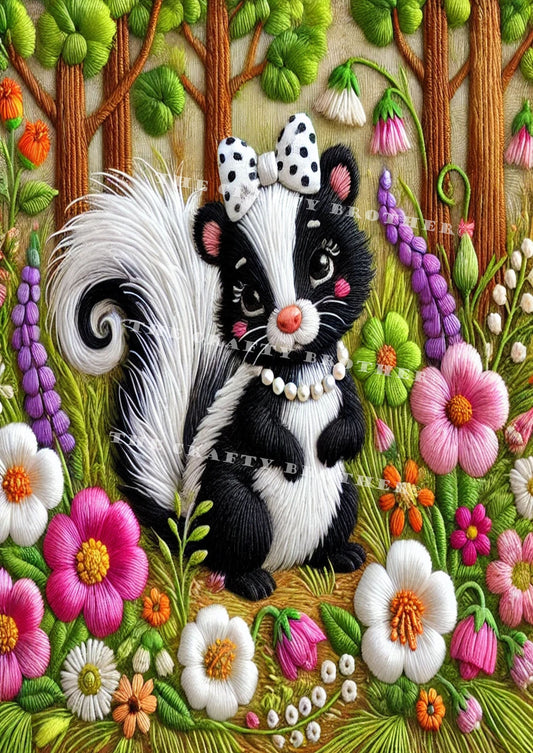 Embroider Style Skunk