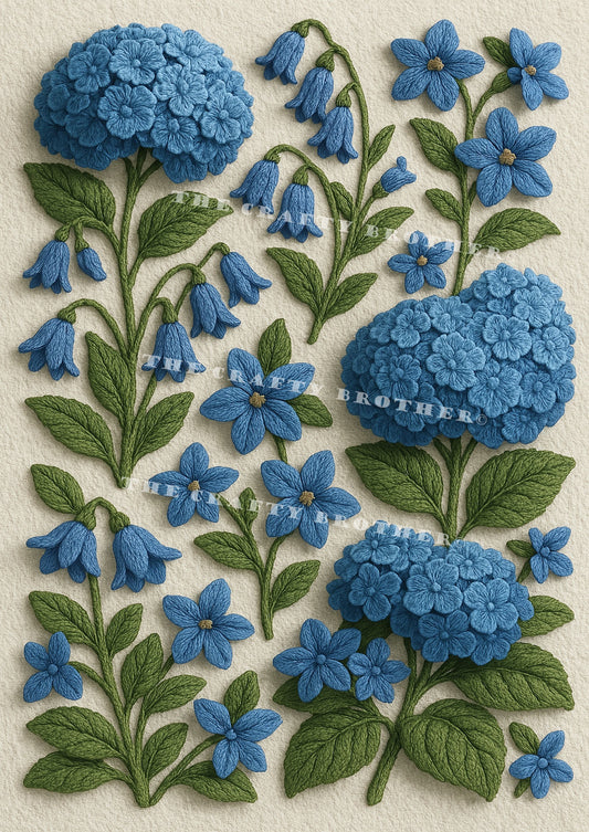 Embroidered Blue Bell