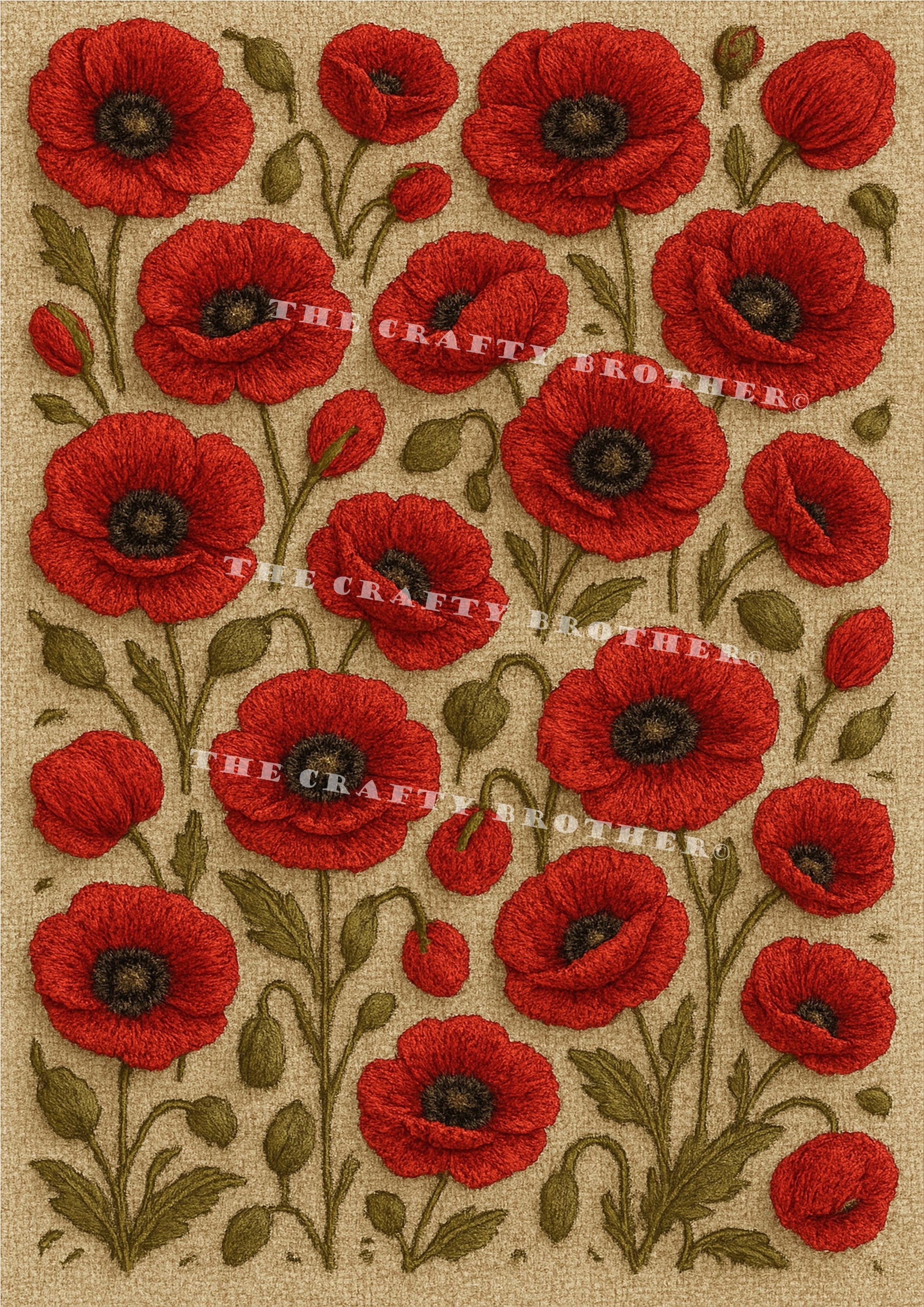 Embroidered Poppies