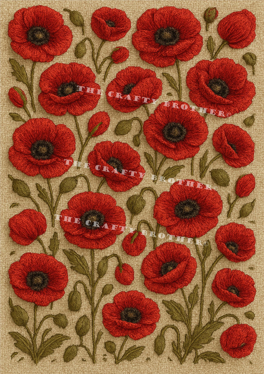 Embroidered Poppies