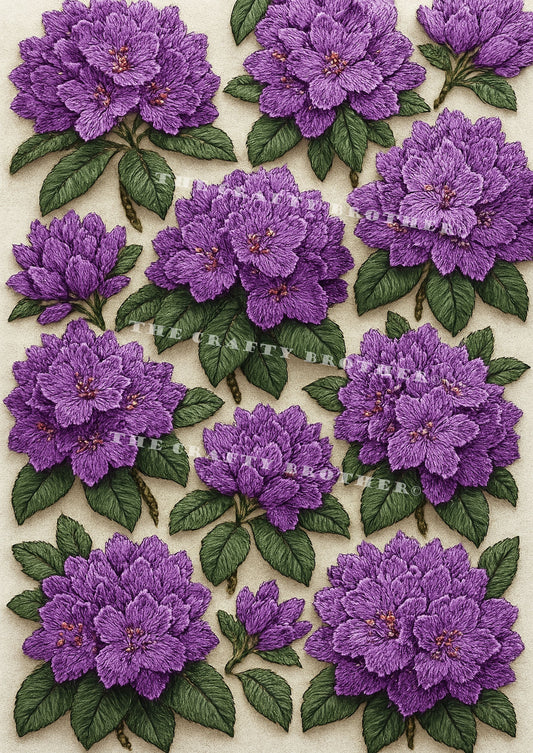 Embroidered rhododendron
