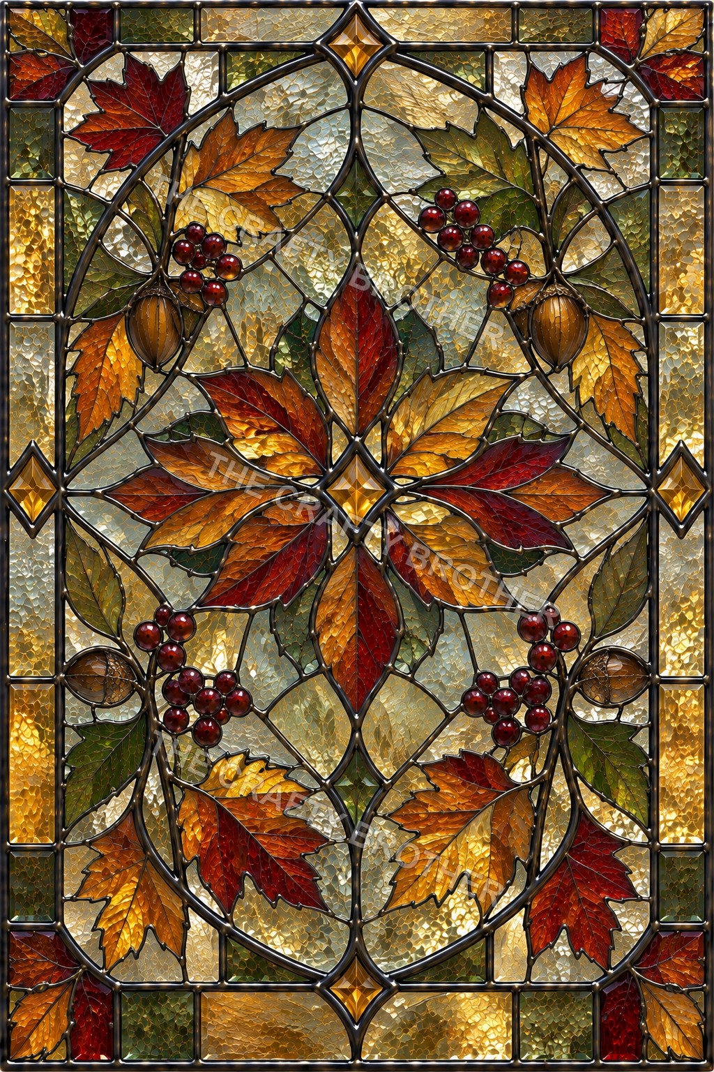 Autumn Foliage Stained Glass Window artwork by The Crafty Brother