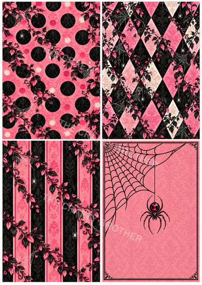 Four-panel pattern composite including a diamond pattern.