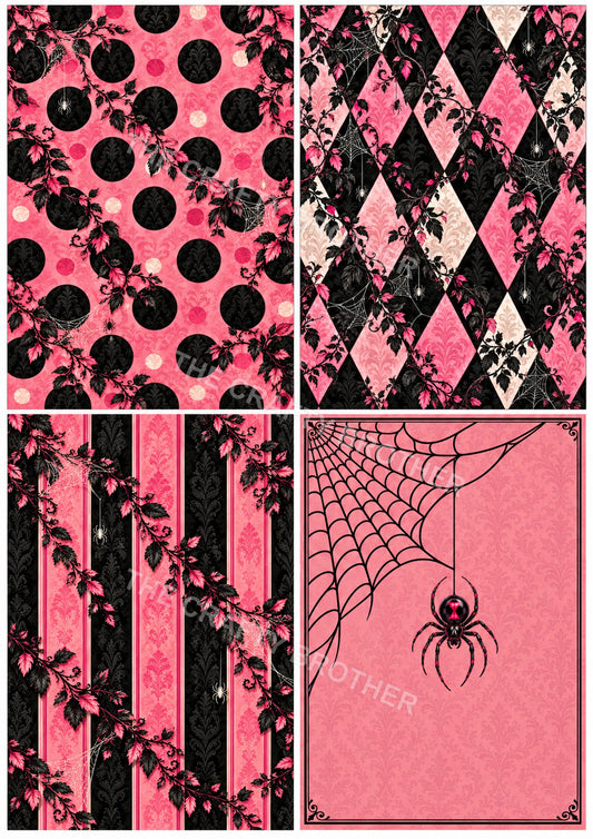 Four-panel pattern composite including a diamond pattern.