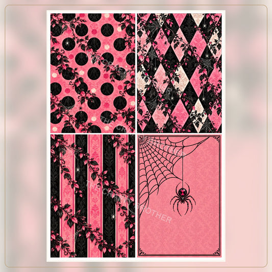 Four-panel pattern composite including a diamond pattern.