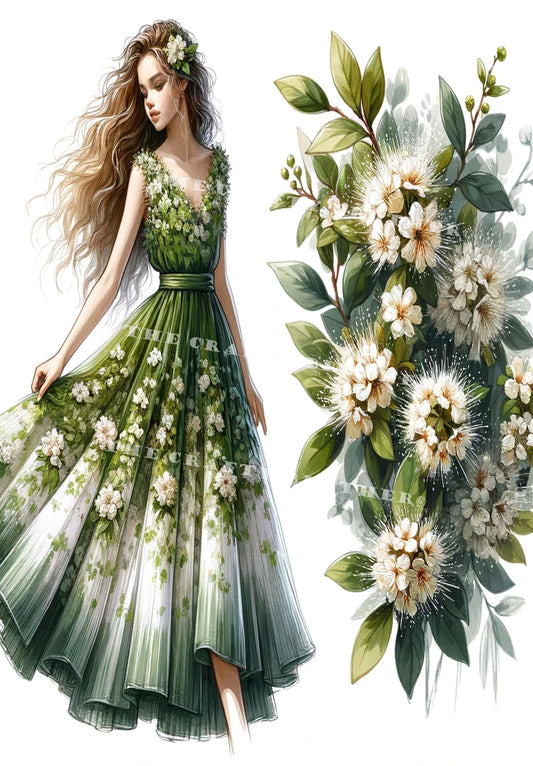 Green Flower Dress