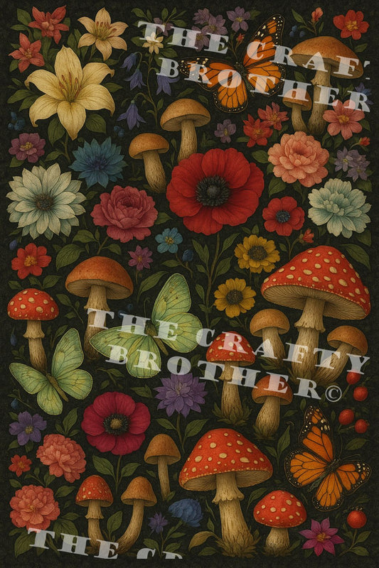 Mushroom and Poppies