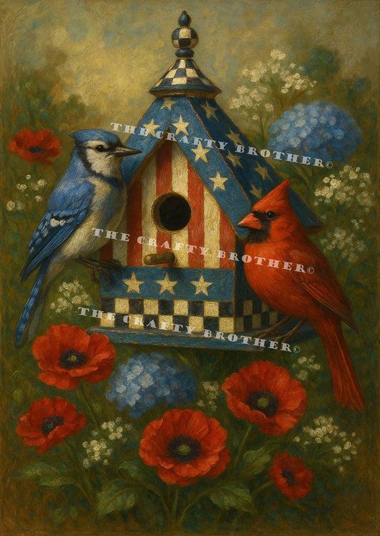 Red White and Blue Birds