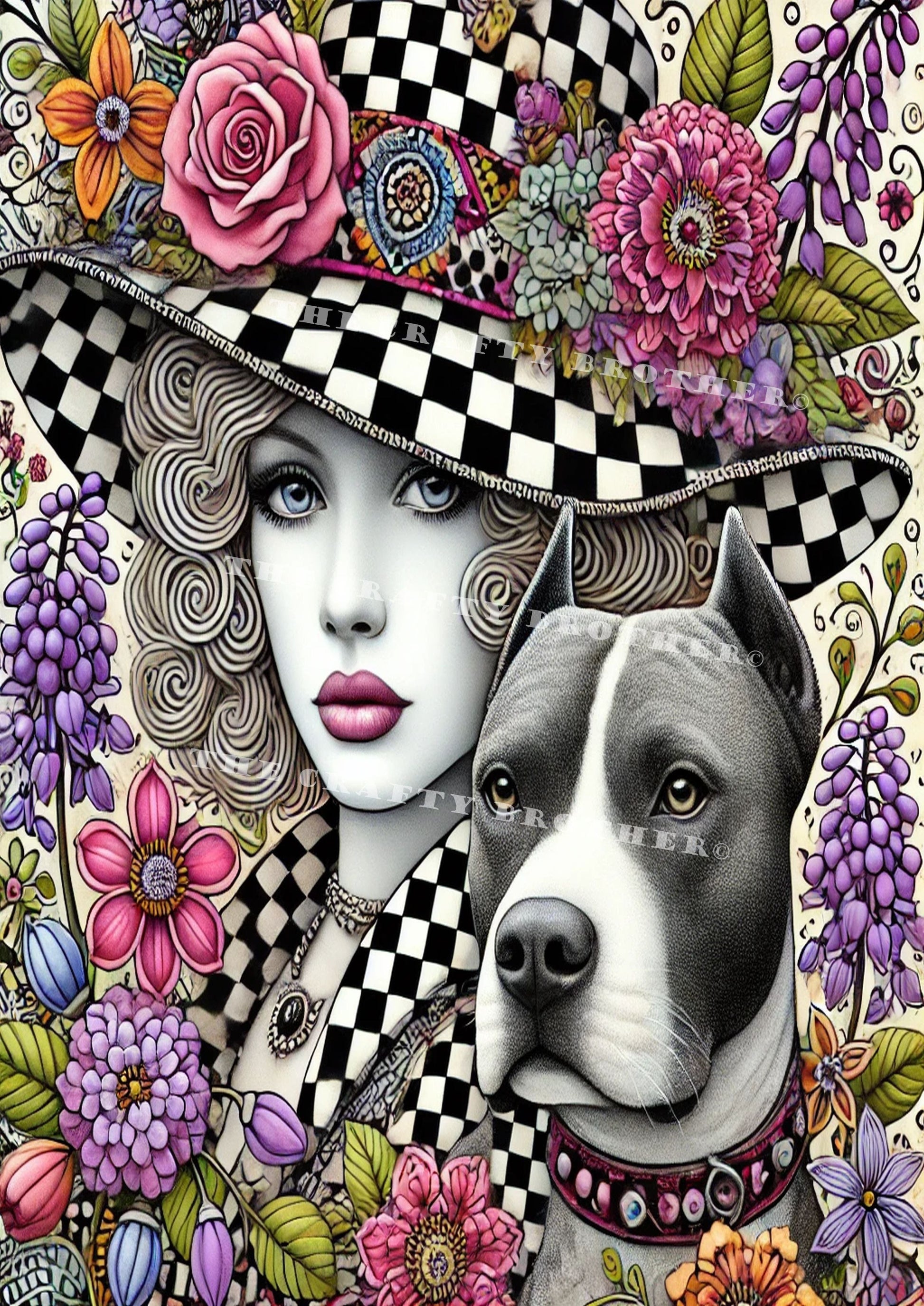 The Checkered Girl With Her Dog