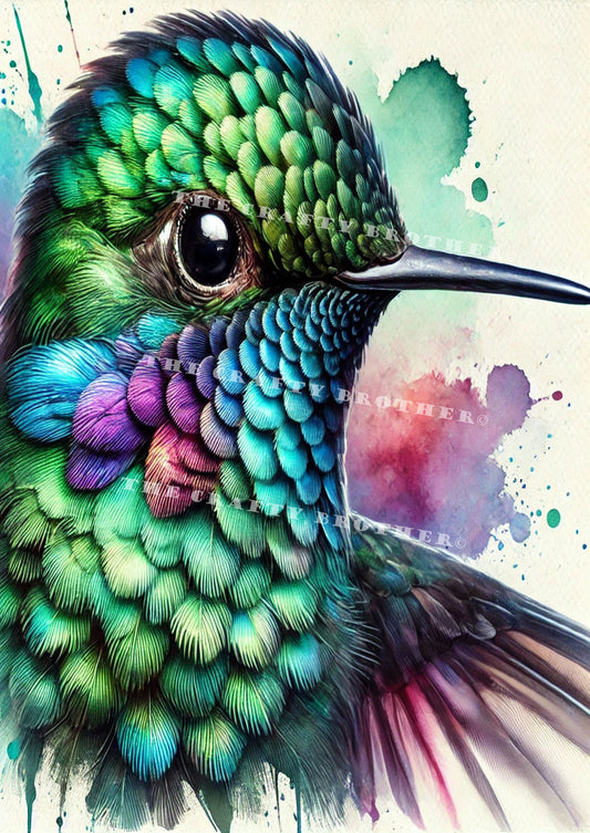 Watercolor Hummingbird