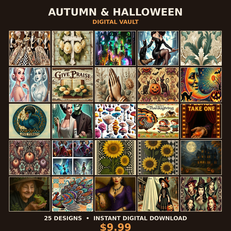 Autumn & Halloween Digital Vault | 25 Designs