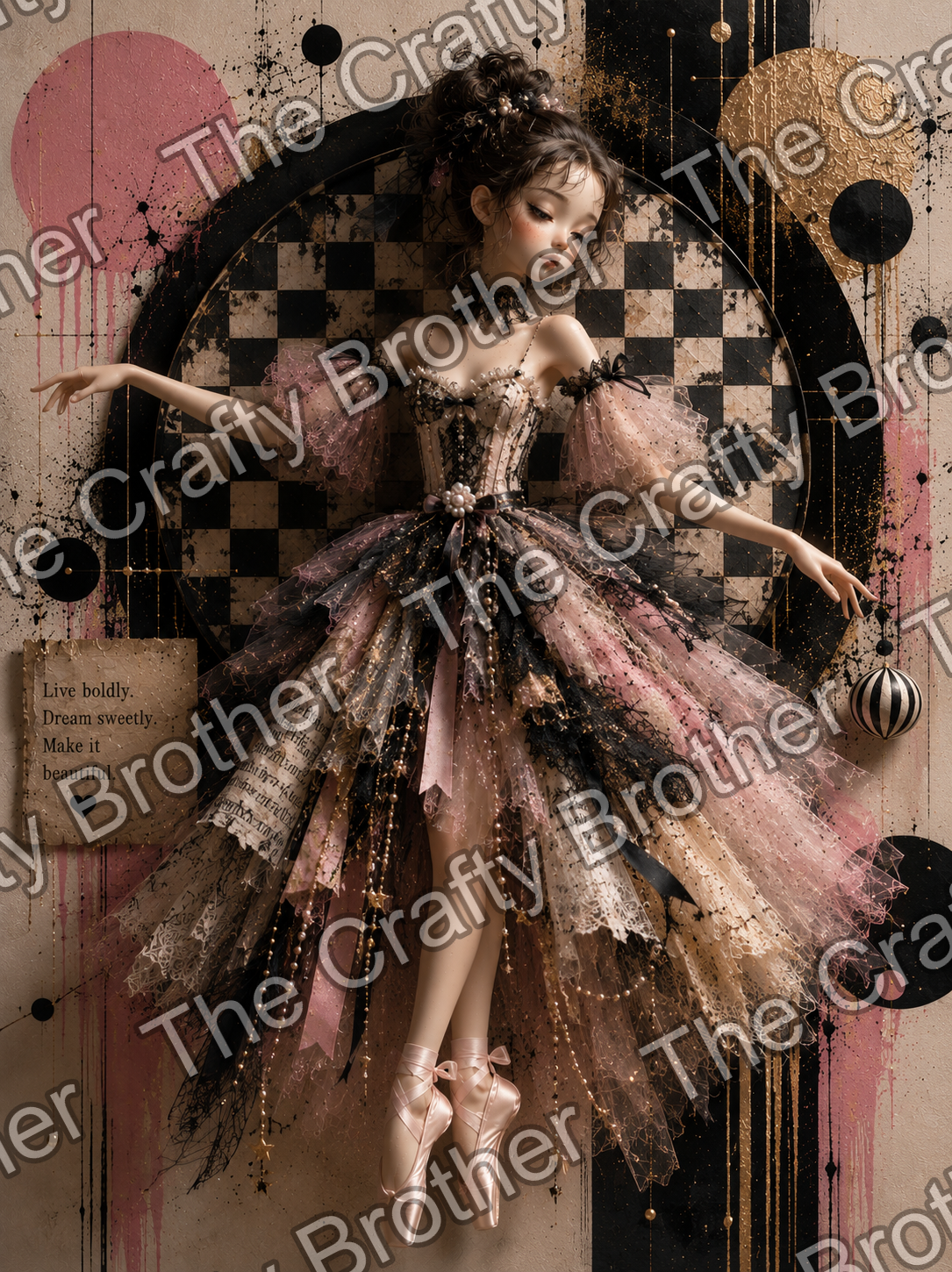 Brunette Harlequin Ballet