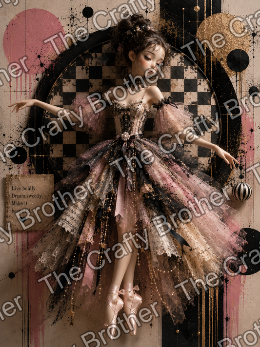 Brunette Harlequin Ballet